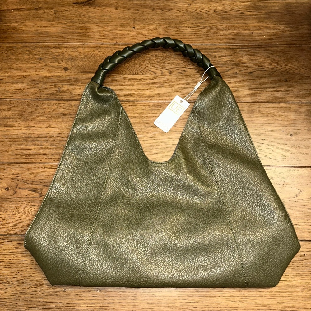 Urban Expressions Green Bag with Braided Handle